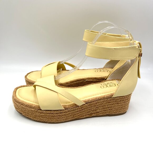 Franco Sarto Womens Size 9.5 Butter Yellow Espadrilles Platform Sandals Shoes - Picture 6 of 14
